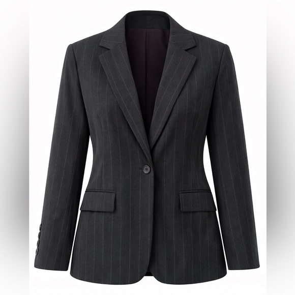 New York & Company Jackets & Blazers - New York & Company Pinstripe Blazer | Metallic Stripe | Size 14